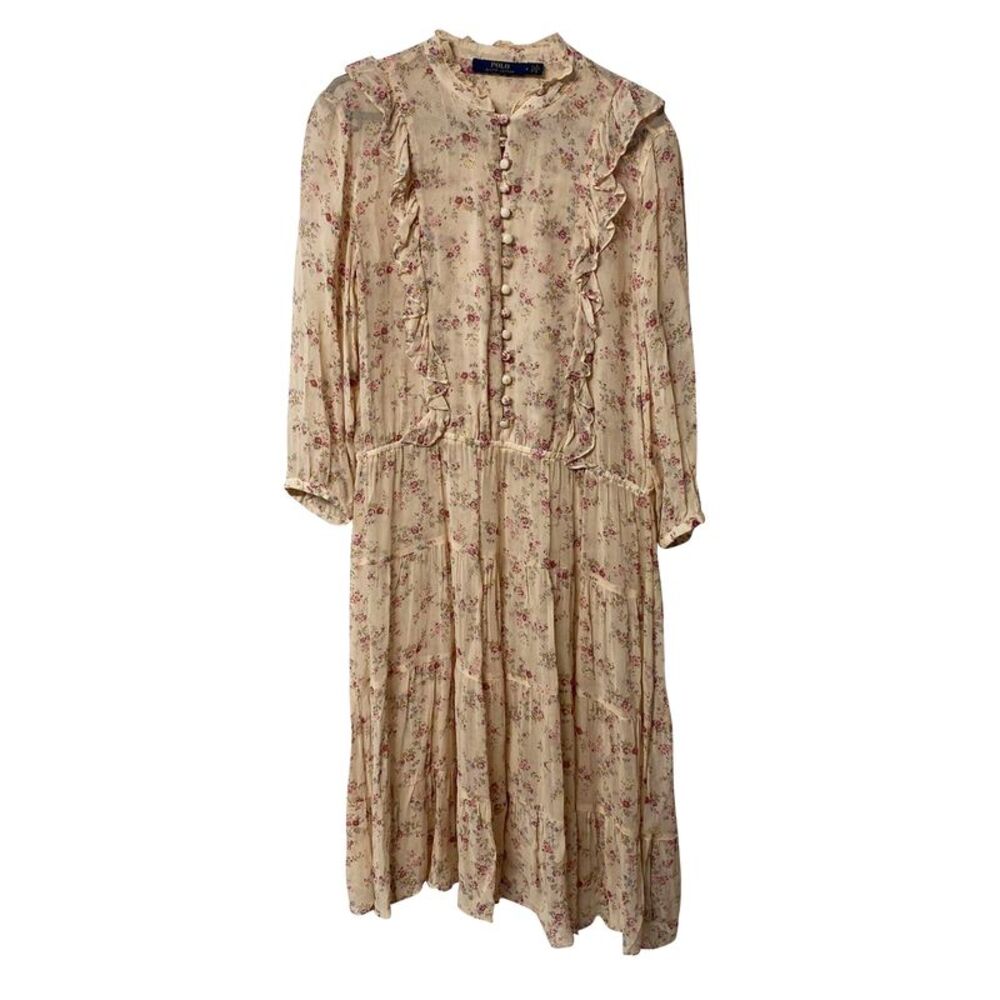 Polo Ralph Lauren Floral Long Sleeves Dress in Floral Print Viscose - Picture 6 of 7